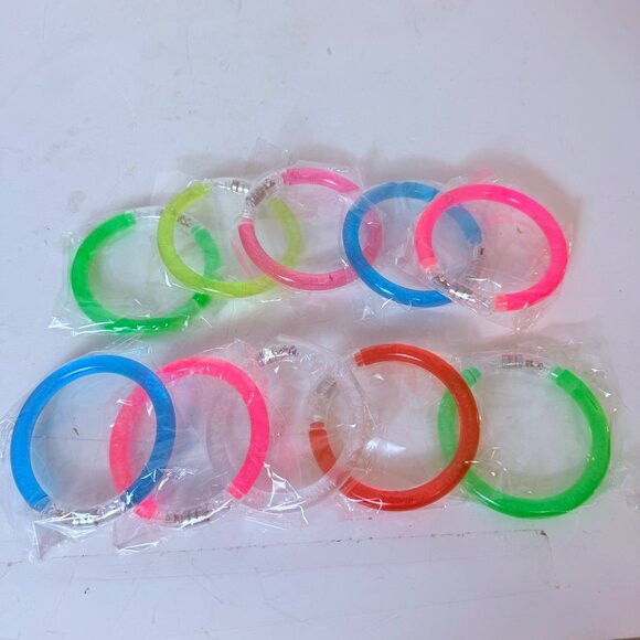Glow LED Bracelets Set of 10 Neon Light Up New Years Celebration Favors Assorted - Picture 6 of 6